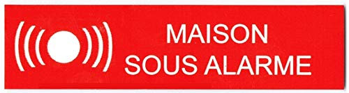 Gravure Discount Plaque Adhésive PVC Rouge 100x25mm, Montage Mural, Professionnel, Maison Sous Alarme