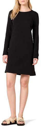 Amazon Essentials Abito Girocollo in Pile a Maniche Lunghe sopra Il Ginocchio Donna, Nero, L