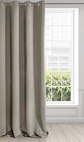 Eurofirany LOGAN Vorhang Blickdicht, Blackout, Satin Verdunkelungsvorhang mit Ösen -1 Stk. Ösenvorhang, Elegant, Glatt, Einfarbig, Wohnzimmer, Schlafzimmer, 135x250 cm, Cappuccino