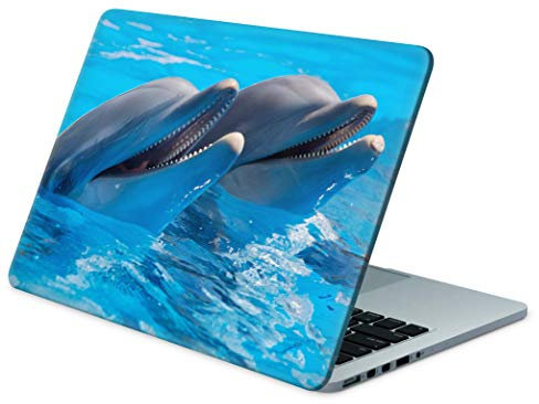 Skins4u Folie Sticker Skin Vinyl Aufkleber mit farbenfrohen Motiven für bis 17.3 Zoll 42x30cm Laptop Skin Decal Cover Delfine