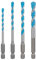 Bosch 4x EXPERT HEX-9 Multi Construction Bohrer-Set (für Beton, Soft Ceramic Tiles, 4-8 mm, Professional Zubehör Schlagbohrer, Schrauber, Bohrmaschine)