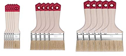 HARDY WORKING TOOLS Flachpinsel-Set 15-teilig, 5 Stück – 25, 50, 75 mm Breite, Malerpinsel Set mit Holzgriff, Lackpinsel Serie *40*, 15PCS, Pinselset A0284-030500