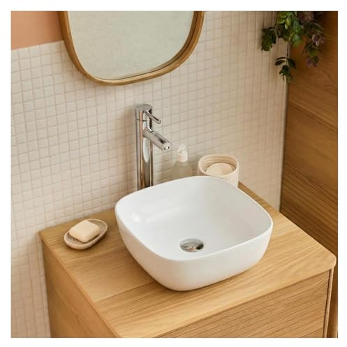 Mia Aufsatzwaschtisch, quadratisch, 37 cm, Weiß