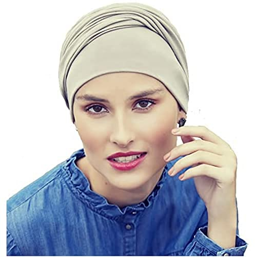 Viva Headwear Damen in Amazingly Soft Cotton/Viscose Quality ZOYA Turban, Beige, Einheitsgröße EU