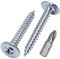 Lot de 400 vis à bois en acier zingué 4,0 x 30 mm, vis métalliques, tête de réglage modifiée, autotaraudeuse (400, 4,0 x 30 mm)