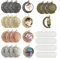 DUGYIRS 60 Stück Mond Rotations Double Side Anhänger Tablett Kit-20 Stück 25mm Doppelseitige Cabochon Einstellung und 40 Stück 25mm Rundes Glas Cabochons für Schmuckherstellung DIY Handwerk