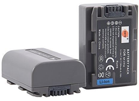 DSTE 2pcs NP-FP50 Li-ion Batteries compatibles avec Sony NP-FP30,NP-FP60,NP-FP70,NP-FP71,DCR-30,DCR-DVD105,DCR-DVD202E,DCR-DVD203E,DCR-DVD205E,DCR-DVD304E,DCR-DVD305