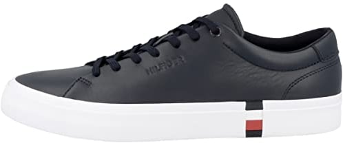 Tommy Hilfiger Herren Vulcanized Sneaker Modern Vulc Corporate Leather Schuhe , Blau (Desert Sky), 44 EU