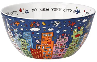 Goebel My New York City Night Schale James Rizzi aus Porzellan in Bunten Farben, Maße: 15cm x 15cm x 7cm, 26-103-14-1