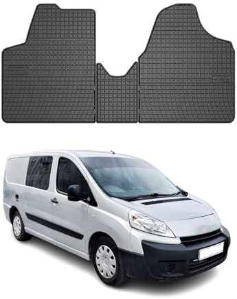 OMAC Gummi Fußmatten kompatibel mit Citroen Jumpy 2007-2016 1.Sitzreihe Matten Schwarz 3X