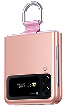 SEAHAI Hülle für Samsung Galaxy Z Flip 4 5G (Z Flip4 5G), Matt Seidig TPU Ultra-dünne Stylische Handyhülle Case, Premium PC Silikon Stoßfeste Schutzhülle mit Bandknoten und Ring - Gold