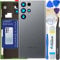 LUVSS Coperchio Copribatteria Scocca Vetro Posteriore Imposta per Samsung Galaxy S22 Ultra SM-S908 (Graphite)