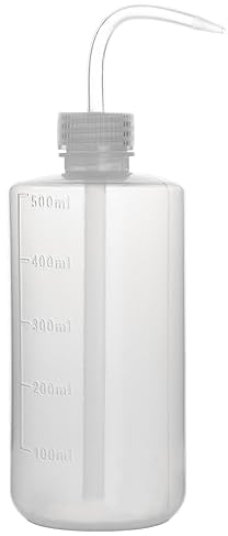 stonylab Bouteille de Lavage Chimique (1-Pack), Plastique LDPE Sécurité Lab Flacon de Lavage à Pression avec Bec Etroit et Etiquettes de Graduation Bouteille à Eau, 500 ml (16 oz)