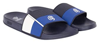 Crosshatch Hamlax Men’s EasySlide Pool & Beach Sliders – Comfortable Slip-On Summer Slides –Blue – Size 8
