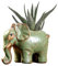DIYOMR Small Ceramic Planter Pot, 4.3 Vintage Bronze Animal Planters Ceramic Flowerpot Succulent Pots Cactus Pot for Office Home Desktop Decor - Plants Not Included (Elephant Pot)