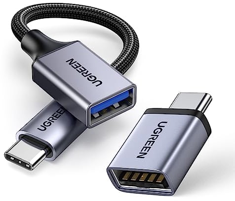 UGREEN Adapter USB C auf USB (2 Stück) 10Gbps Handy OTG Adapter kompatibel mit iPhone16 15 Serie MacBook Pro Mac mini Galaxy S24 S23 Huawei P60 usw (Grau)