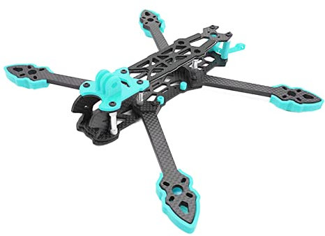 Qqmora Quad Rahmen f¨¹r RC FPV Drohnen , Sto?d?mpfung , einfache Installation , FPV Racing Drohnenrahmen , 225 mm Radstand , Ersatz fein poliert f¨¹r RC Drohnenzubeh?r(Blau)