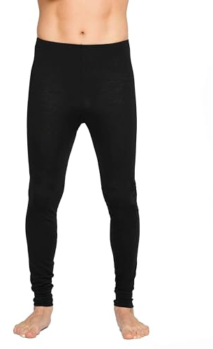 Brass Monkeys - 100% Merino Wool - Made in New Zealand - Mens Long Johns Thermal Pants V2 - All Black, 2XL, XXL