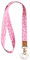Knagsfa Umhängeband aus Leder mit zwei Schlüsselringen, Metallhaken für Ausweise, Schlüssel, langes süßes Schlüsselband, Hot Pink Leopard, L 18