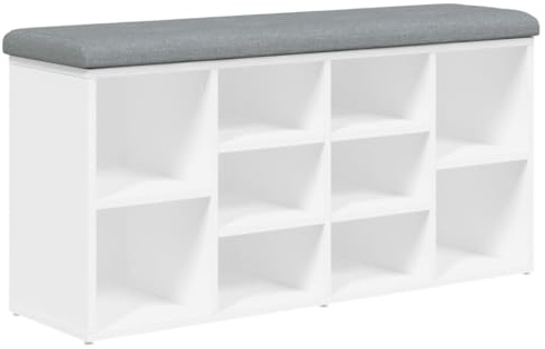 vidaXL Schuhbank Weiß 102 x 32 x 50 cm Holzwerkstoff