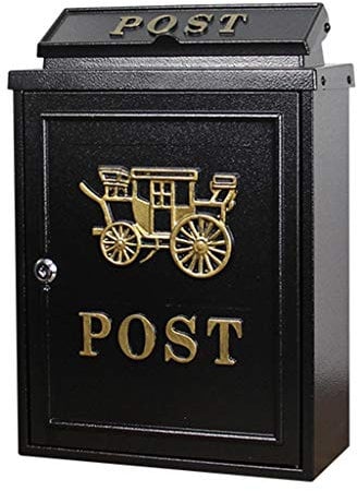 Wandmontierter Briefkasten, Innenhof-Briefkasten, Cartoon-Tierform, Schwarze Bronze, übergroßer Zeitungs- und Zeitschriftenkasten, wasserdichter Wandbriefkasten für den Außenbereich mit Schloss (Far