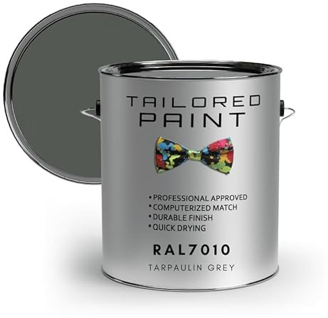 Tailored Paint Vernice su misura per porte e finestre in PVC 1K a pennello o spray su finitura lucida RAL7010, grigio telone, barattolo da 100 ml