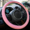 Spurtar Auto Lenkradbezug Silikon für Herren Frau, Auto Zubehör Deko Lenkradhüllen Schließen Leder Lenkradbezug Bezug Dünn, Innenraum Lenkradschutz Car Accessoires,Rosa,32-44cm