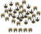 sourcing map 80 remaches redondos de bronce de 3 mm, tachuelas de latón de 3 mm, puntas de clavo, punk, rock, cuentas de garra para bricolaje, ropa, cinturón, bolsa, zapatos, manualidades de cuero
