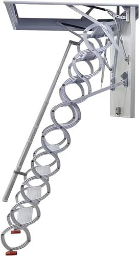 Alloy Attic Access Ladder - Remote Control Electric Concertina Loft Ladder for Easy Access - Invisible Folding Telescoping Ladder