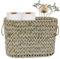 Panier de Papier Toilette, 15,8x7.1x11inch Panier de réservoir de Toilette tissé avec poignées latérales, Organisateur de Salle de Bain Rustique, paniers de Salle de Bain pour Les Toilettes