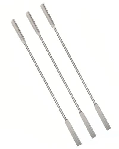 Zeayebsr 3 Pièces Spatule en acier inoxydable pour laboratoire, pour le Remplissage de Bouchon de Gel de Poudres,double spatule inox laboratoire,spatule laboratoire,spatules de laboratoire,18CM