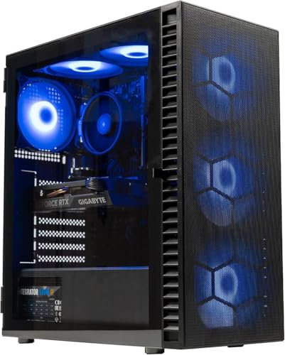 OVERCLOCKERS UK OcUK Gaming Mach 1 Gaming PC, AMD Ryzen 5 5600 CPU, NVIDIA GeForce RTX 4060 GPU, 16GB RAM, 1TB NVMe SSD, Black
