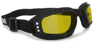 BERTONI Motorradbrille Photochrome - mod. 112 Schwarz Schutzbrille Selbsttönend Bikerbrillen Automatische Scheibentönung