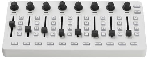 SHUAIGUO MIDI-Steuerung, MIDI-Mischpult mit 43 Tasten, 8 Knöpfen, 8 Drucktasten, BT-Anschluss, Batterie/Typ-C-Stromversorgung, USB-MIDI-Controller-Mixer für die meisten elektroakustischen Instrumente