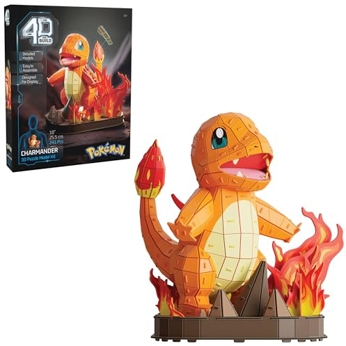 4D Build, Pokémon Charmander 3D Model Kit, Pokémon Collectibles, Kanto Starter Collection, Desk Décor, Adult Puzzles, Building Toys, 3D Puzzles for Adults & Teens, 241 Pieces, for Ages 12 & Up