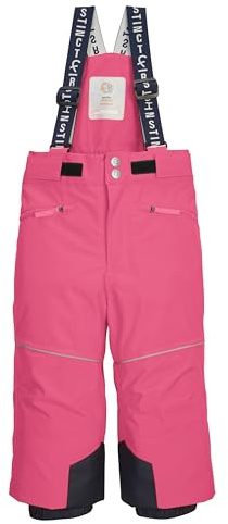 first instinct by killtec Niños Pantalones de esquí/Pantalones funcionales con Tirantes y protección contra la Nieve FISW 48 MNS SKI PNTS, dunkelrose, 122/128, 43392-000
