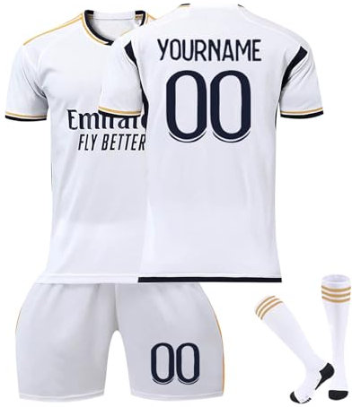 Générique DIY Maillots et Ensembles et Enfants de Football Strips Personnalisés Maillots de Soccer 24 33 Home Away avec Nom et Numéro T-Shirt de Football Gifts pour Adultes et Enfants