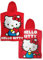 Character World Hello Kitty - Asciugamano a poncho con cappuccio, super morbido, design sfacciato, perfetto per casa, bagno e spiaggia, rosso, 55 x 50 cm