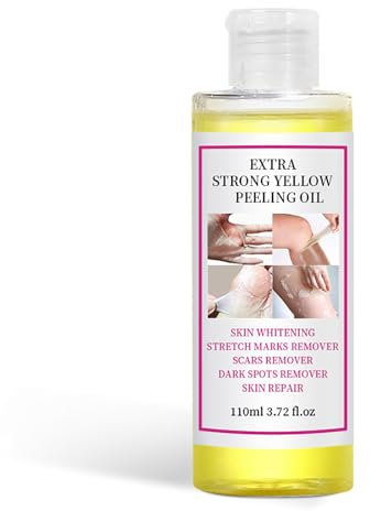 Olio peeling giallo per pelle scura, olio esfoliante forte, olio esfoliante giallo per peeling extra forte, soluzione esfoliante chimica per corpo, mani, piedi, tutti i tipi di pelle