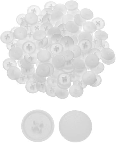 100 Pcs White Screw Cap Covers Assortment Kit,Plastic Self-Tapping Caps Hole Covers for Phillips Screws Head,Cabinet,Tapping Self-Tapping Screws Fasteners Decoration (11mm)