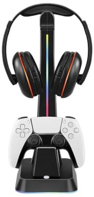 Multi-Platform Gaming Controller Charging Dock with LED Lighting Modes, 2 USB Ports, Smart Charging System Compatible with for PS5/PS4/Xbox/Switch Pro Controllers (for PS5)