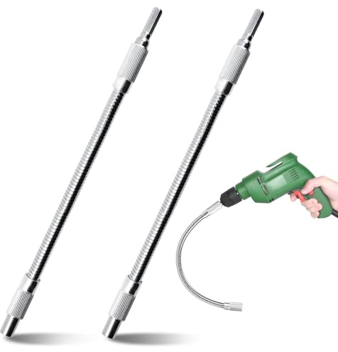 NCTNCX Biegsame Welle 2 StüCk Flexibler Bithalter 1/4 Hex-Shank Bit VerläNgerung Flexible Welle FüR Bohrmaschine Und Schraubendreher In Engen RäUmen (300MM)