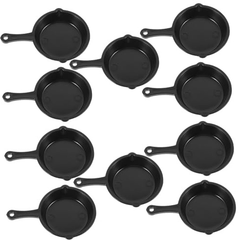 SUPVOX 10 Piezas Mini Sartén Simulación Modelo Plástico para Casa de Muñecas Accesorios Decorativos Cocina Miniatura
