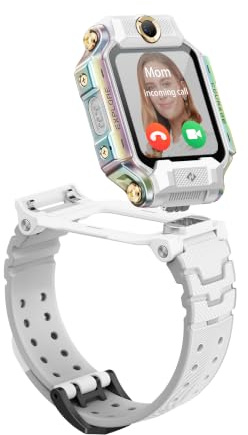 imoo X10 Smartwatch Kinder, Abnehmbare Flip-DualKameras, Videoanruf | 360° HD-Videoanruf, VoLTE, Chat, SIM-Slot, 5-Satelliten-GPS-Ortung, Gesundheits-Tracking, Sportmodi, SOS, IPX8 Wasserdicht