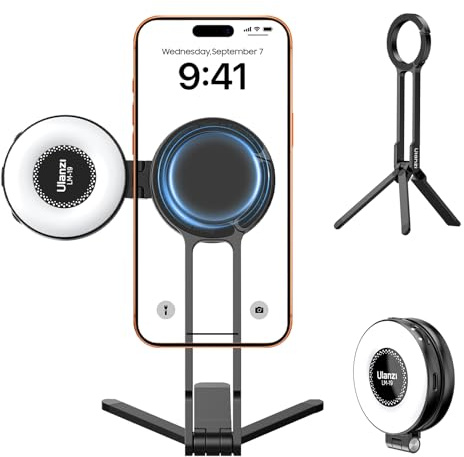 ULANZI Magnetic Phone Tripod Stand and Magnetic Selfie Light for iPhone