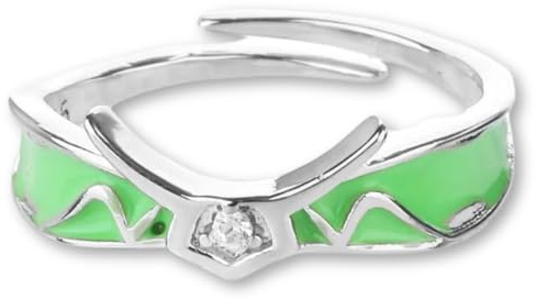 Pidak Ring Cosplay verstellbar mit Augen-Symbol | Farbauswahl Blau oder Grün | Anime & Fantasy Schmuck