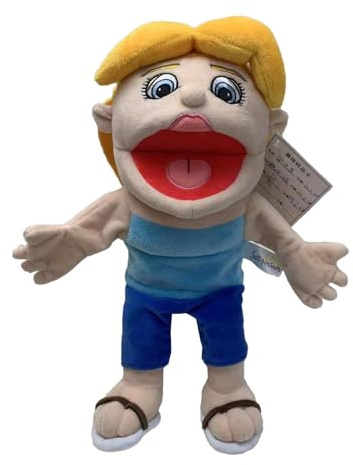 Jeffy Puppet Plush Toy Doll,Mischievous Funny Puppets Toy with Working Mouth,Soft Hand Puppet for Play House, for Halloween