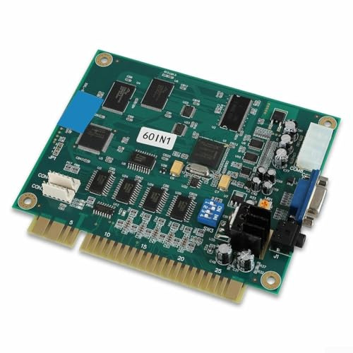 Videojuego Arcade clásico 60 en 1 PCB Jamma Board CGA/VGA Salida | Pantalla vertical, compatible con carcasa Upright y cóctel, fuente de alimentación Arcade estándar
