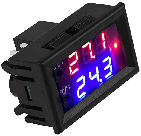 Jadeshay Termostato Digitale, Regolatore di Temperatura -50℃~110℃- Microcomputer Universale Termostato DC12V,Interruttore di Controllo della Temperatura modalità Doppia Fahrenheit con Celsius Sensore