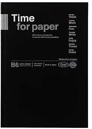 MARK´S Time for Paper Notizbuch aus Papier in der Farbe Schwarz 72 Seiten B6, Maße: 12,8cm x 18,2cm, TFP-NB02-BK
